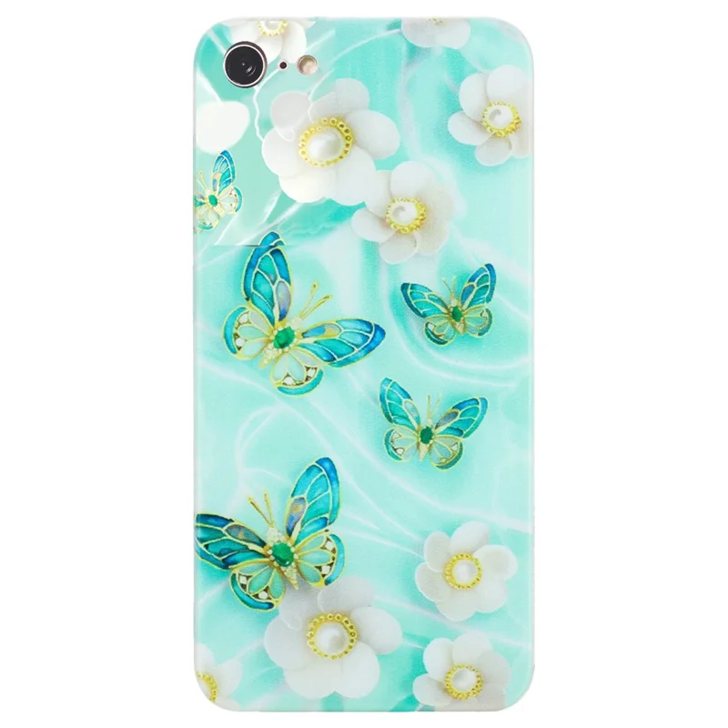 For iPhone 7 4.7 inch / 8 4.7 inch / SE (2020) / SE (2022) Case Pattern Printing TPU Slim-Fit Phone Cover - Butterfly and Flower