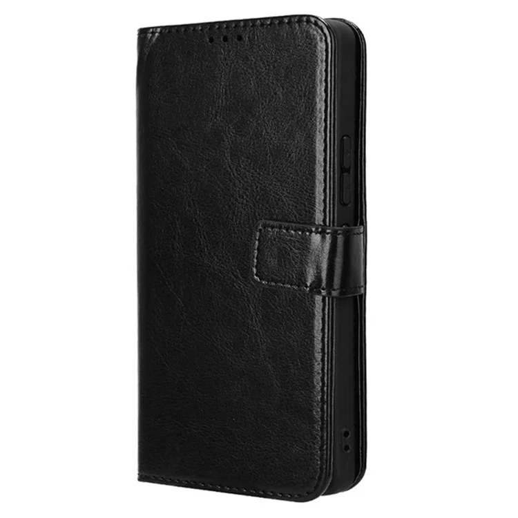 Для TECNO Pova 6 Pro 5G LI9 Case Crazy Horse Texture Wallet Leather Phone Cover - Black