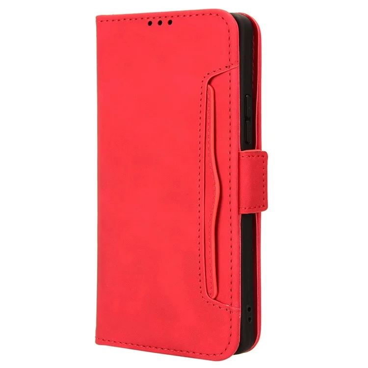 Para TECNO Pova 6 Pro 5G LI9 Funda de Piel Múltiples Ranuras para Tarjetas Funda para Teléfono - Rojo