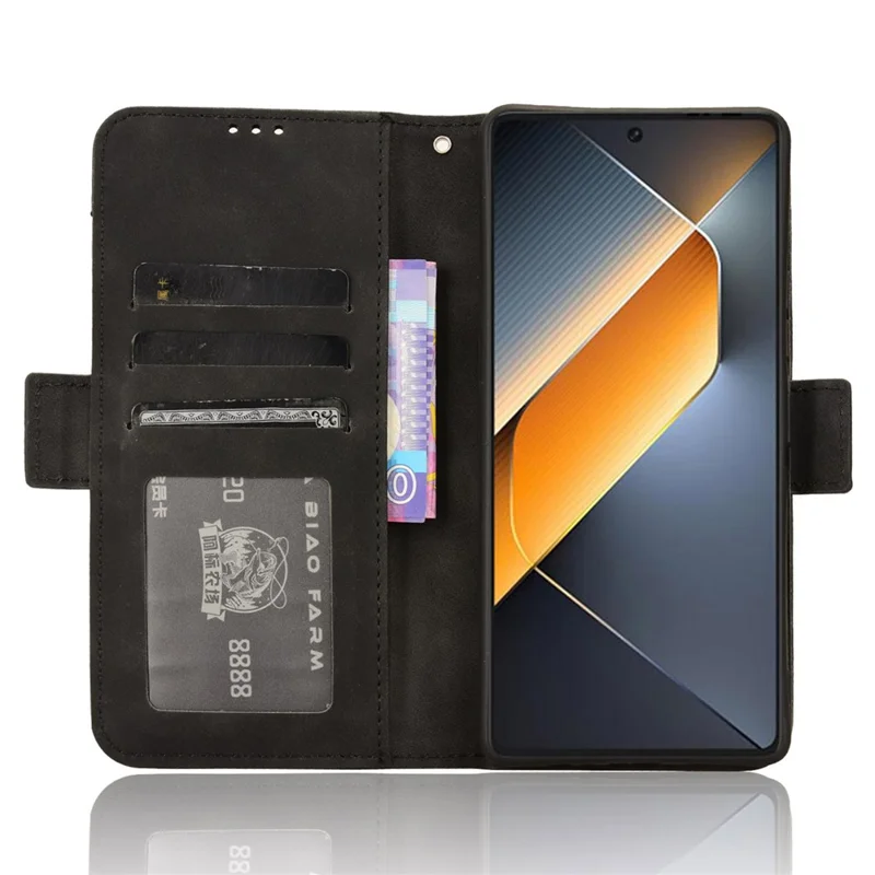 For TECNO Pova 6 Pro 5G LI9 Leather Case Multiple Card Slots Phone Cover -  Black