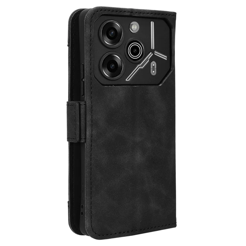For TECNO Pova 6 Pro 5G LI9 Leather Case Multiple Card Slots Phone Cover -  Black