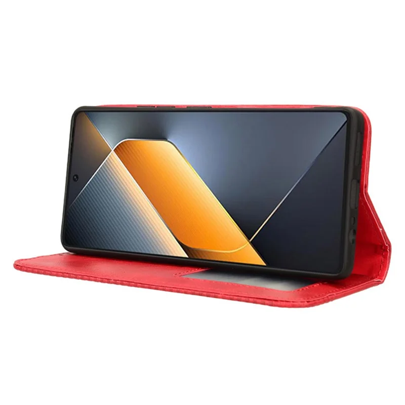 For TECNO Pova 6 Pro 5G LI9 Case Wallet Retro Texture Leather Phone Cover - Red