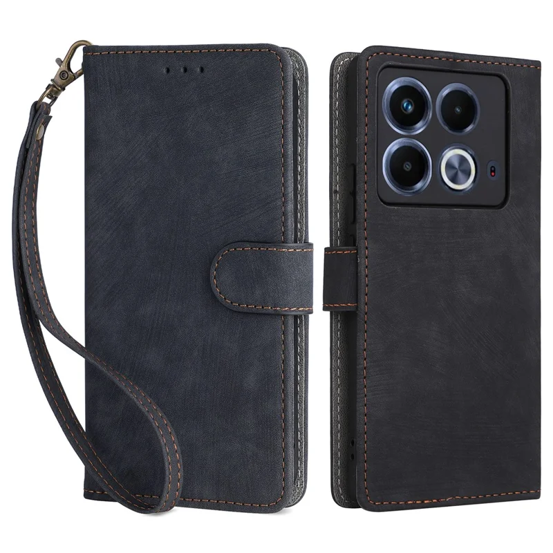 For Infinix Note 40 X6853 Case RFID Blocking Wallet PU Leather Stand Phone Cover - Black
