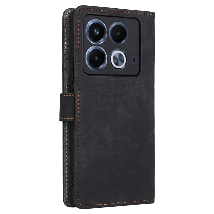For Infinix Note 40 X6853 Case RFID Blocking Wallet PU Leather Stand Phone Cover - Black