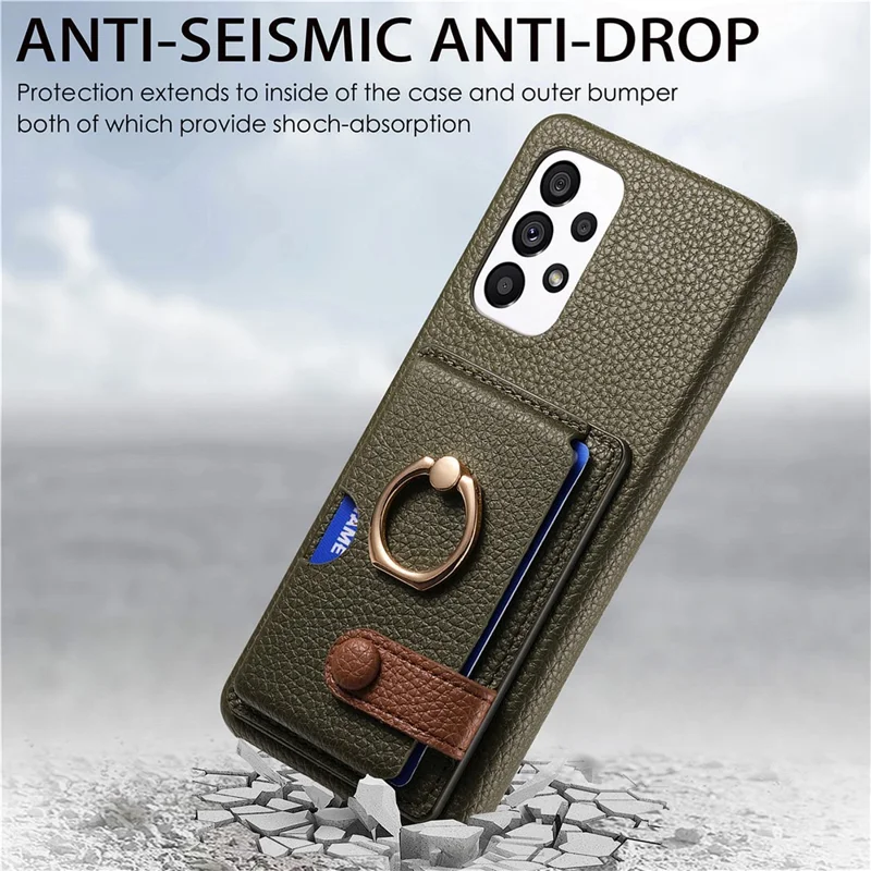 Y2 Kickstand Case for Samsung Galaxy A13 4G PU+PC+TPU Phone Cover - Green