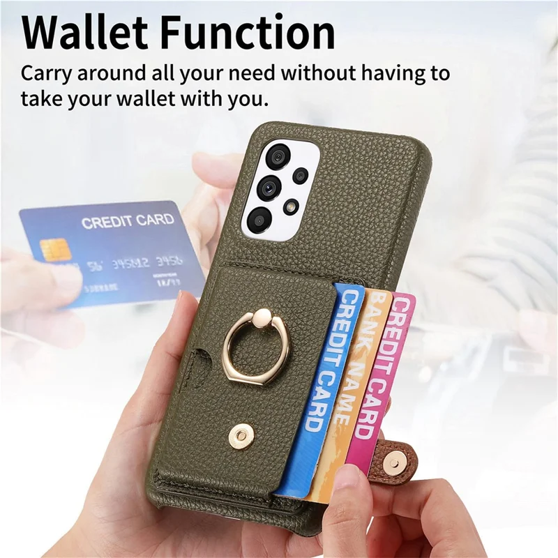 Y2 Kickstand Case for Samsung Galaxy A13 4G PU+PC+TPU Phone Cover - Green