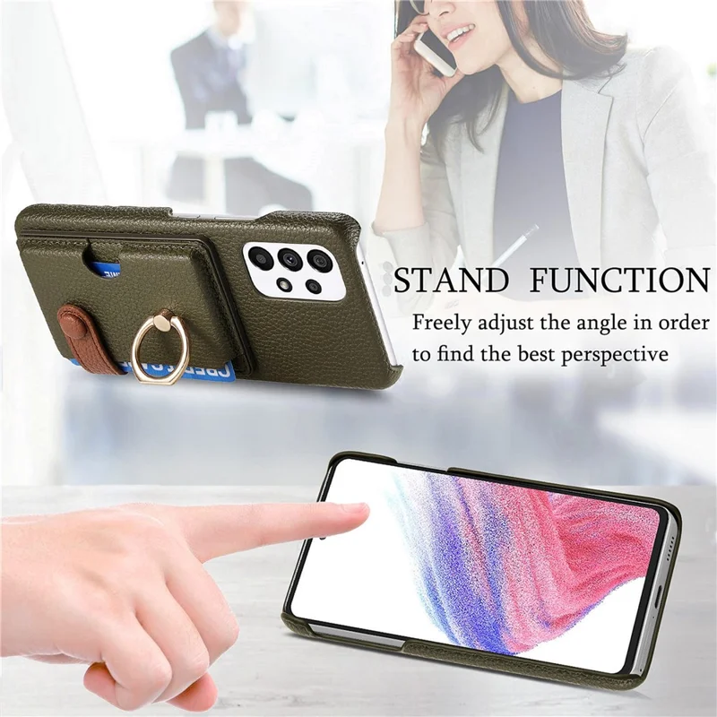 Y2 Kickstand Case for Samsung Galaxy A13 4G PU+PC+TPU Phone Cover - Green