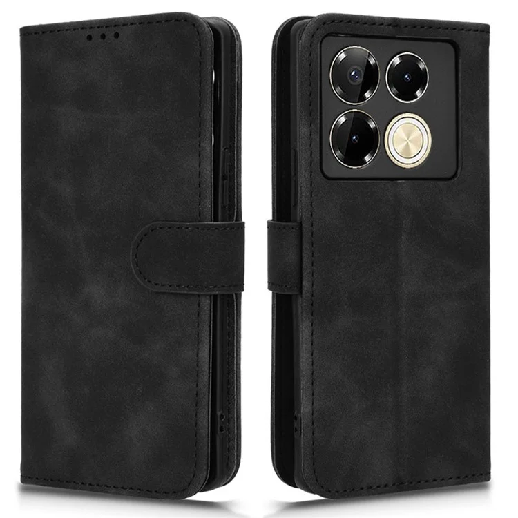 Per Infinix Note 40 Pro 5G Cover Custodia in Pelle PU Stand Skin-Touch - Nero