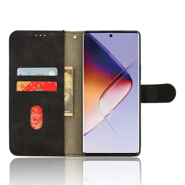 Per Infinix Note 40 Pro 5G Cover Custodia in Pelle PU Stand Skin-Touch - Nero