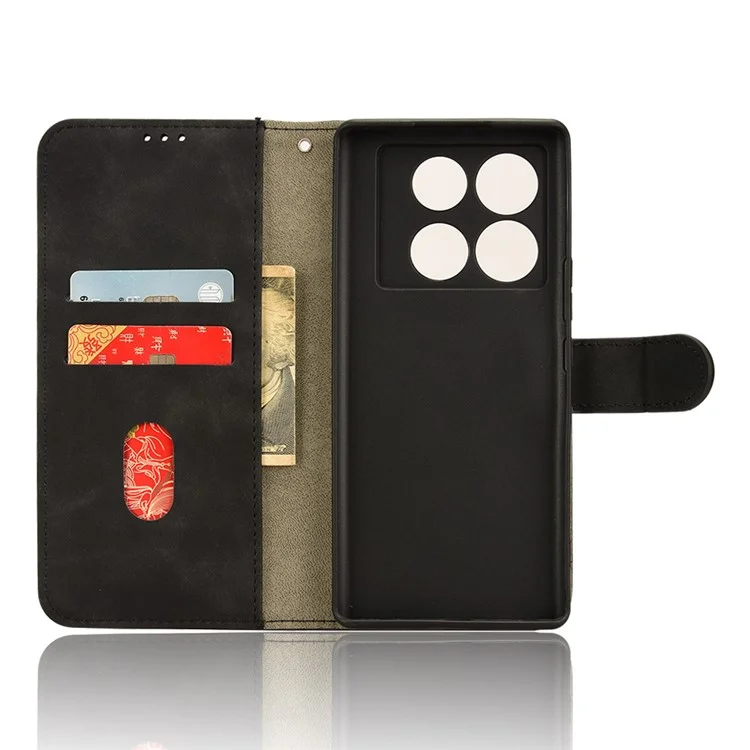 Per Infinix Note 40 Pro 5G Cover Custodia in Pelle PU Stand Skin-Touch - Nero
