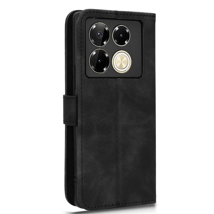 Per Infinix Note 40 Pro 5G Cover Custodia in Pelle PU Stand Skin-Touch - Nero