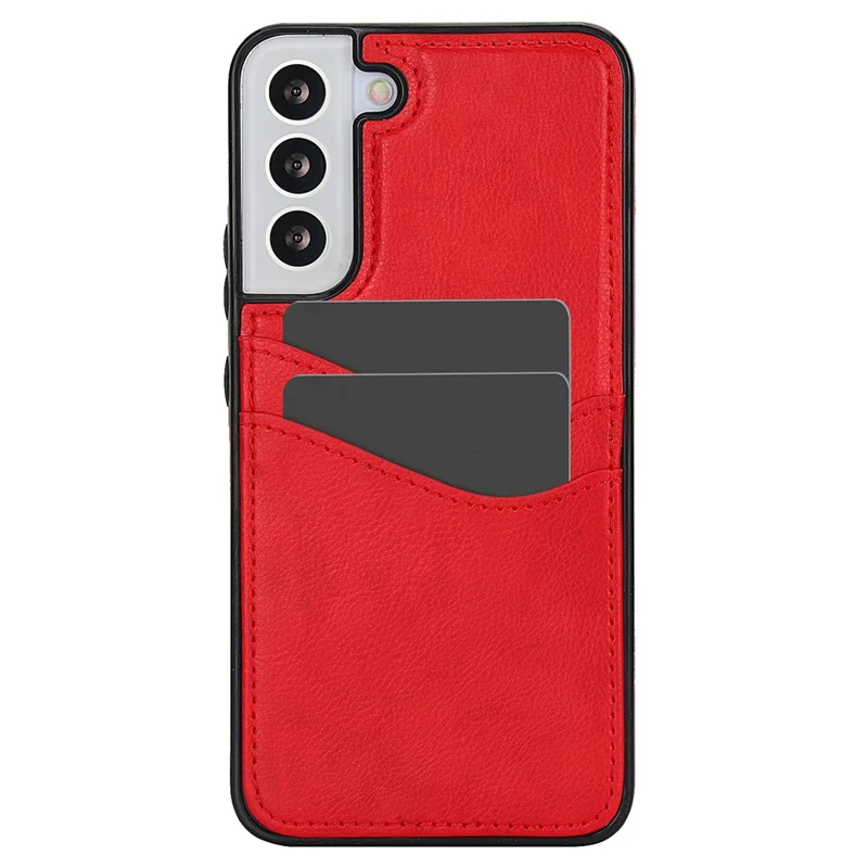 For Samsung Galaxy S22+ 5G Multifunction Phone Shell Card Slot PU+TPU Mobile Phone Case - Red