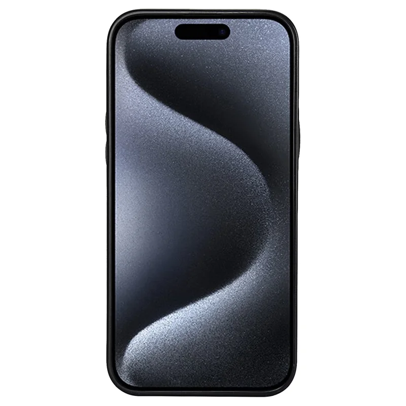 For iPhone 14 Pro Max Case Card Slot Anti-Drop PU+TPU Phone Protector - Black