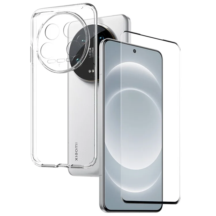 NORTHJO для Xiaomi 14 Ultra Чехол для телефона Противоударный ТПУ-чехол с изогнутым 3D-стеклянным экраном - прозрачный