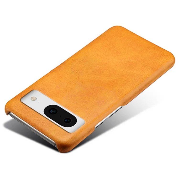 Per Google Pixel 8 Phone Case Pelle di Vitello Texture PU Custodia Posteriore in PC - Arancione