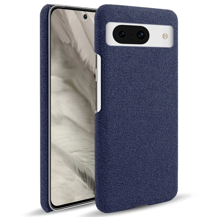 Para Google Pixel 8a Case Fabric Cloth+PC Solid Color Design Back Phone Cover - Azul