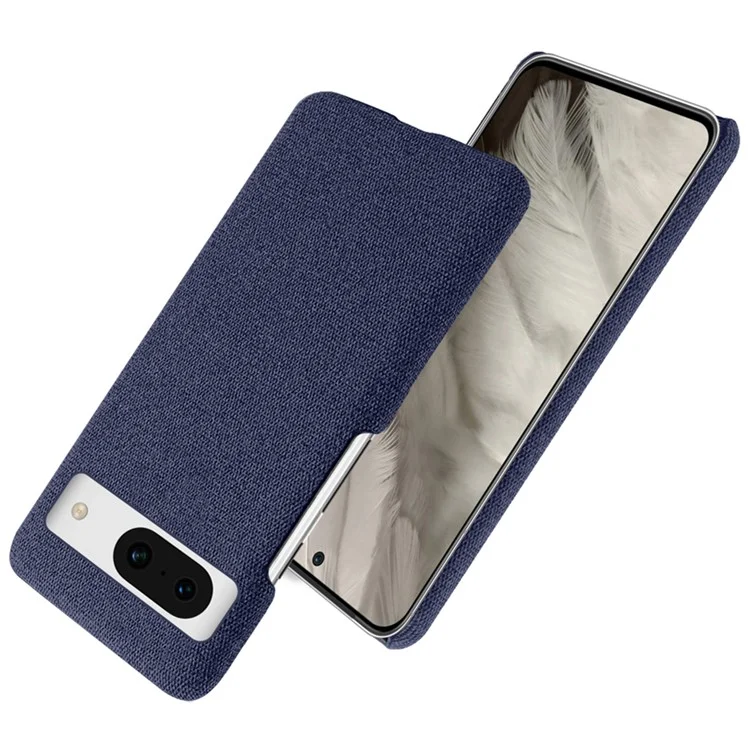Para Google Pixel 8a Case Fabric Cloth+PC Solid Color Design Back Phone Cover - Azul