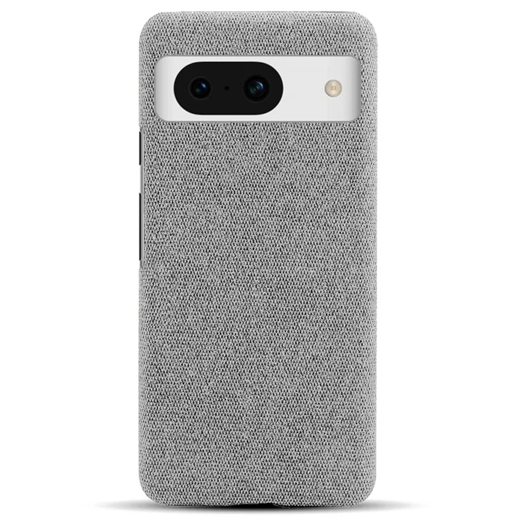 For Google Pixel 8a Case Fabric Cloth+PC Solid Color Design Back Phone Cover - Light Grey