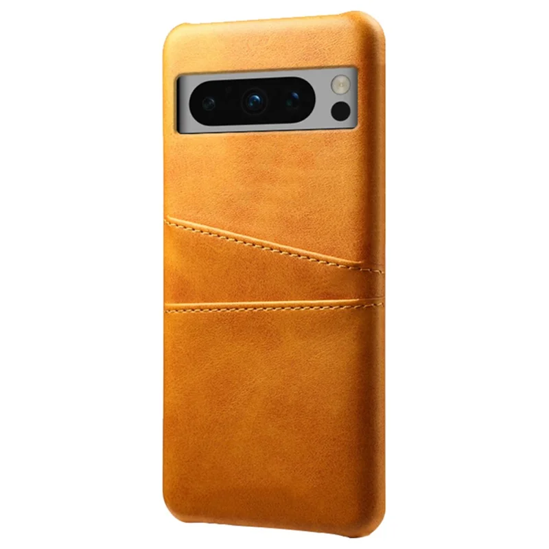 For Google Pixel 8 Pro Slim Case Card Slots PU+PC Phone Cover - Orange