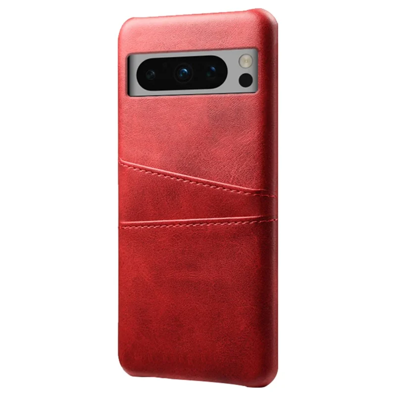 For Google Pixel 8 Pro Slim Case Card Slots PU+PC Phone Cover - Red
