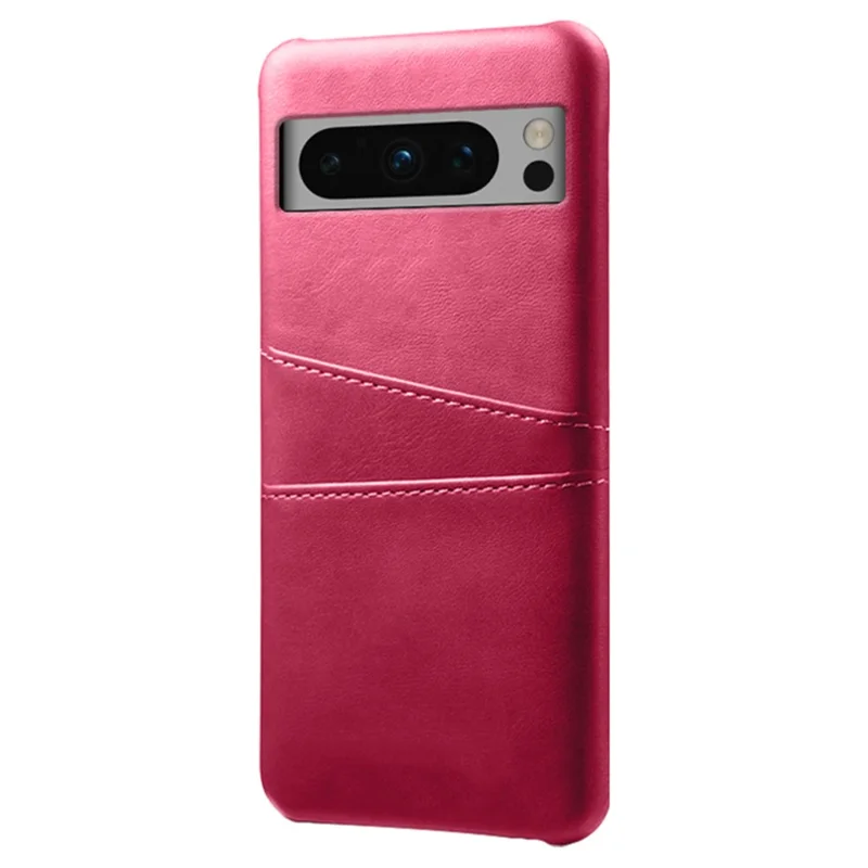 For Google Pixel 8 Pro Slim Case Card Slots PU+PC Phone Cover - Rose