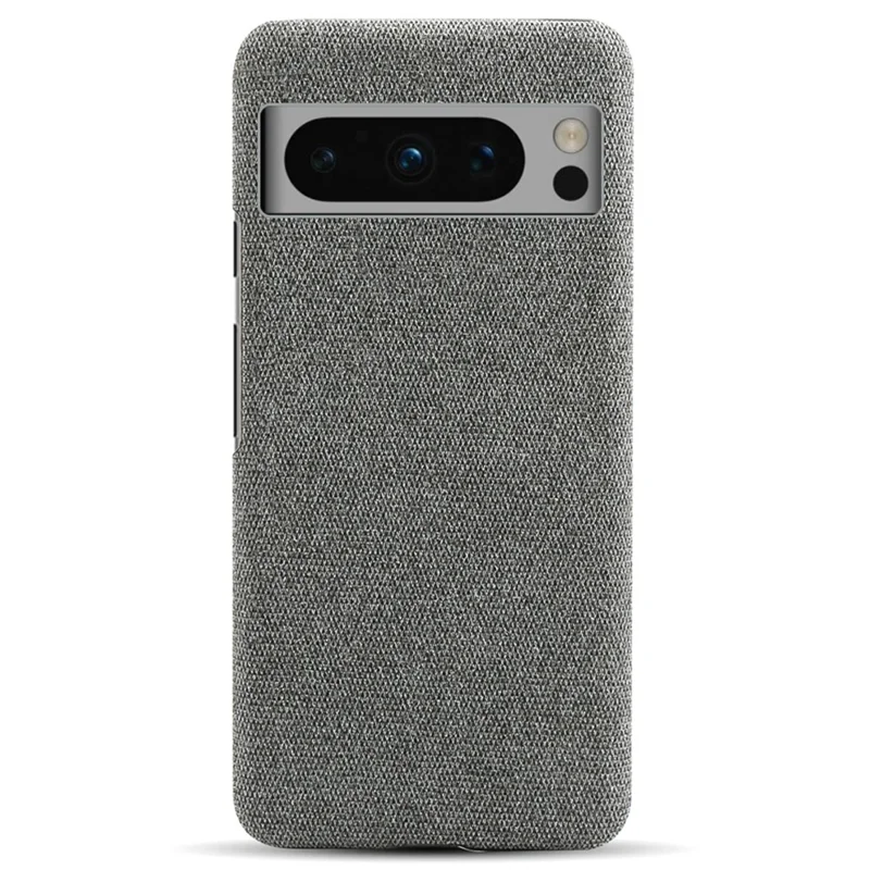 For Google Pixel 8 Pro Case Solid Color Fabric Cloth+PC Shockproof Phone Cover - Grey
