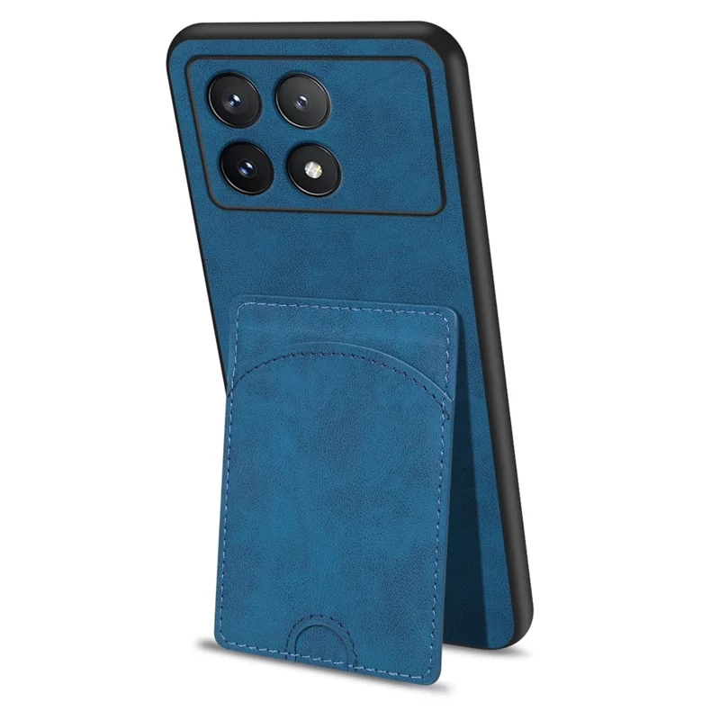 Für Xiaomi Redmi K70 Pro 5G / K70 5G -kartensteckplatz PU+PC+TPU Kickstand -telefonabdeckung - Blau