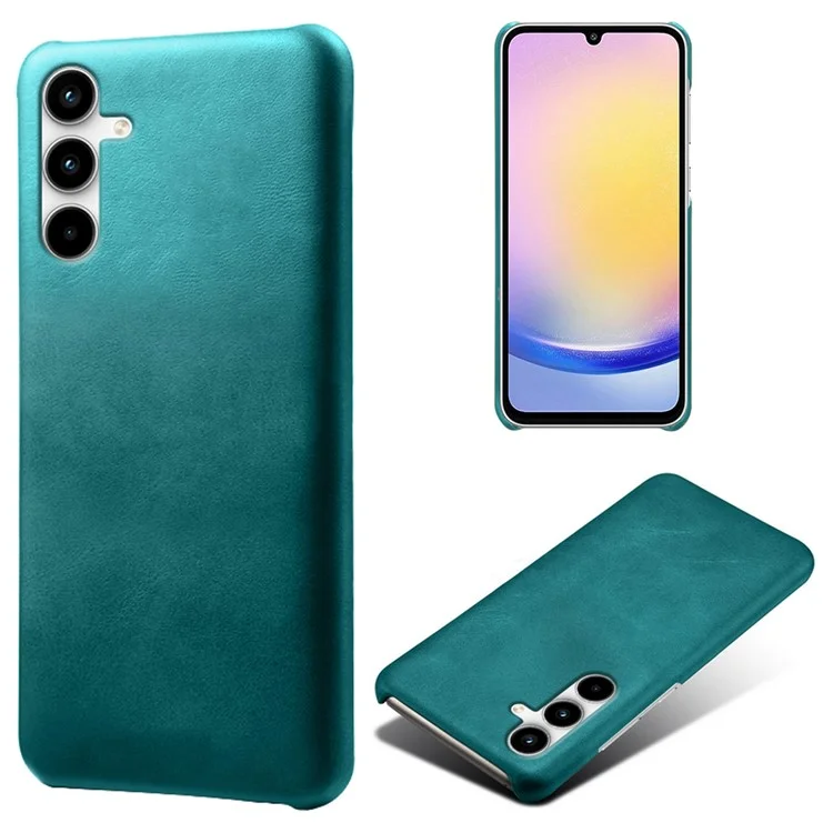 For Samsung Galaxy A15 5G Case Calf Texture PU Leather + PC Hard Phone Cover - Green