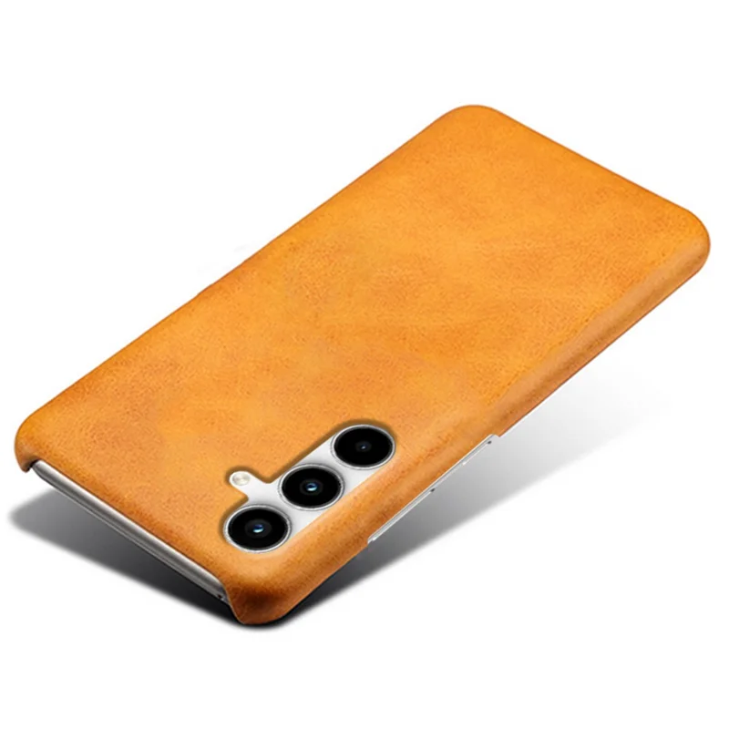For Samsung Galaxy A15 5G Case Calf Texture PU Leather + PC Hard Phone Cover - Orange