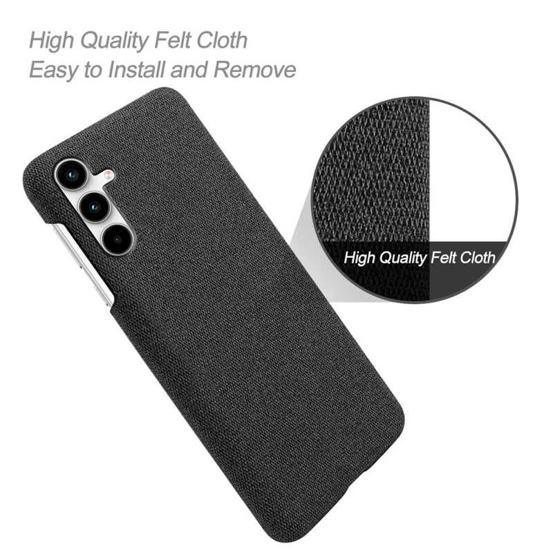 Pour Samsung Galaxy A25 5G (Global) (161,0 x 76,5 x 8,3 mm) Coque en tissu + PC Housse de protection pour téléphone - Noir