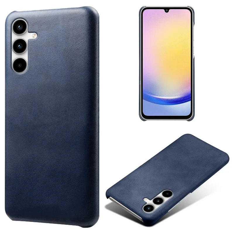 For Samsung Galaxy A25 5G (Global) (161.0 x 76.5 x 8.3mm) Case Leather Coated PC Calf Texture Back Phone Cover - Blue