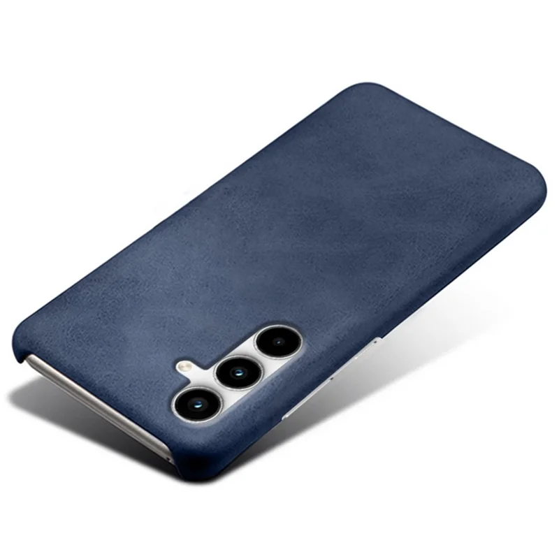 For Samsung Galaxy A25 5G (Global) (161.0 x 76.5 x 8.3mm) Case Leather Coated PC Calf Texture Back Phone Cover - Blue