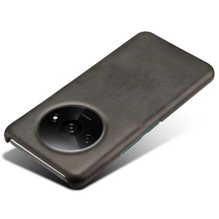 Para Xiaomi Redmi A3 4G / Poco C61 4G Funda Textura de Becerro Cubierta de PC Revestida de Cuero Delgada - Negro