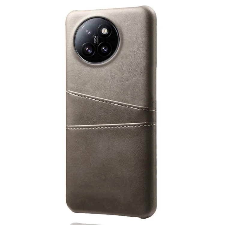 Para Xiaomi Civi 4 Pro 5G / 14 Civi 5G Funda a prueba de golpes de cuero+PC con ranuras para tarjetas - Gris