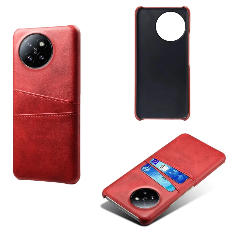 For Xiaomi Civi 4 Pro 5G / 14 Civi 5G Case Bump Proof Leather+PC Phone Cover with Card Slots - Red
