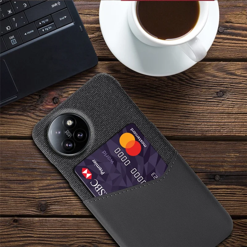 For Xiaomi Civi 4 Pro 5G / 14 Civi 5G Case Leather+PC Cloth Texture Phone Cover with Card Slot - Grey