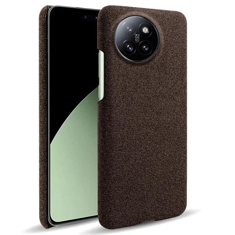 Pour Xiaomi Civi 4 Pro 5G / 14 Civi 5G Coque de protection antichoc Couleur unie Tissu en tissu+PC Housse de téléphone - Marron
