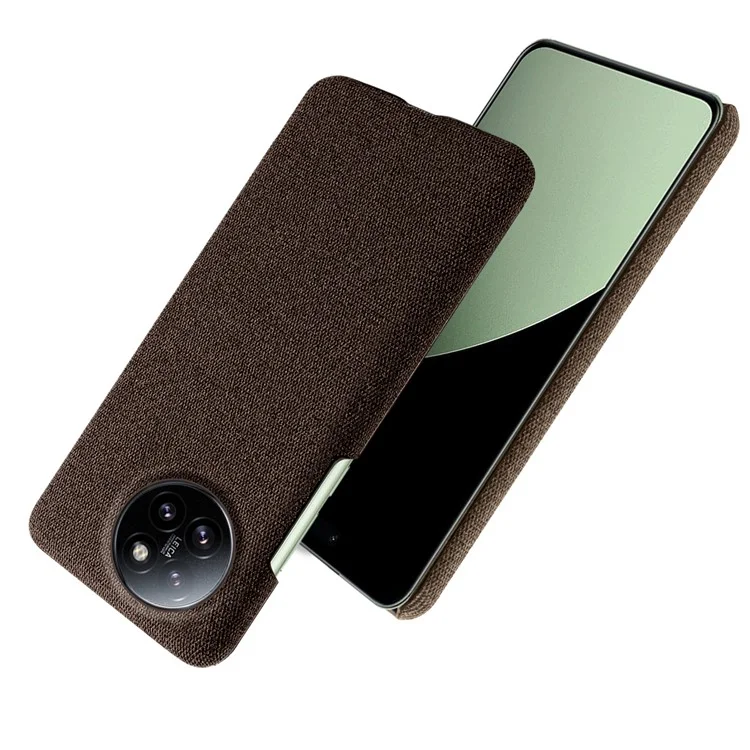Pour Xiaomi Civi 4 Pro 5G / 14 Civi 5G Coque de protection antichoc Couleur unie Tissu en tissu+PC Housse de téléphone - Marron