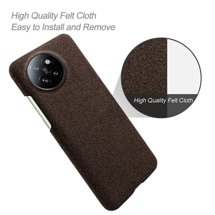 Pour Xiaomi Civi 4 Pro 5G / 14 Civi 5G Coque de protection antichoc Couleur unie Tissu en tissu+PC Housse de téléphone - Marron