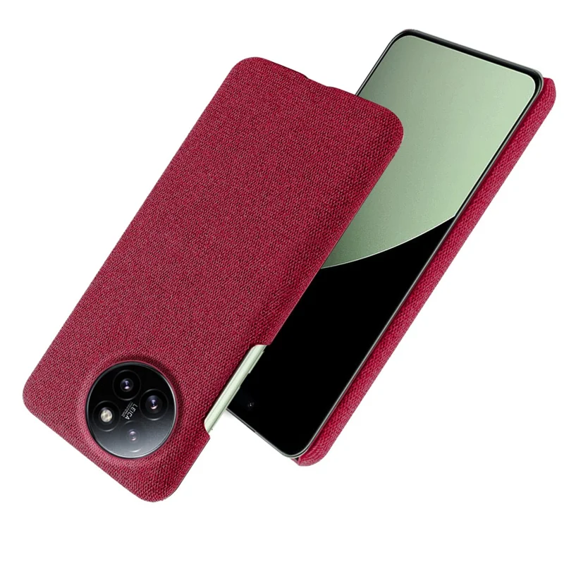 For Xiaomi Civi 4 Pro 5G / 14 Civi 5G Shockproof Case Solid Color Fabric Cloth+PC Phone Cover - Red