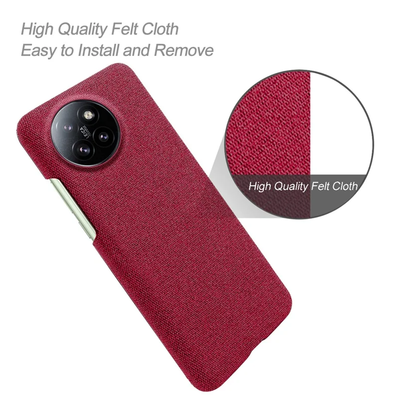 For Xiaomi Civi 4 Pro 5G / 14 Civi 5G Shockproof Case Solid Color Fabric Cloth+PC Phone Cover - Red