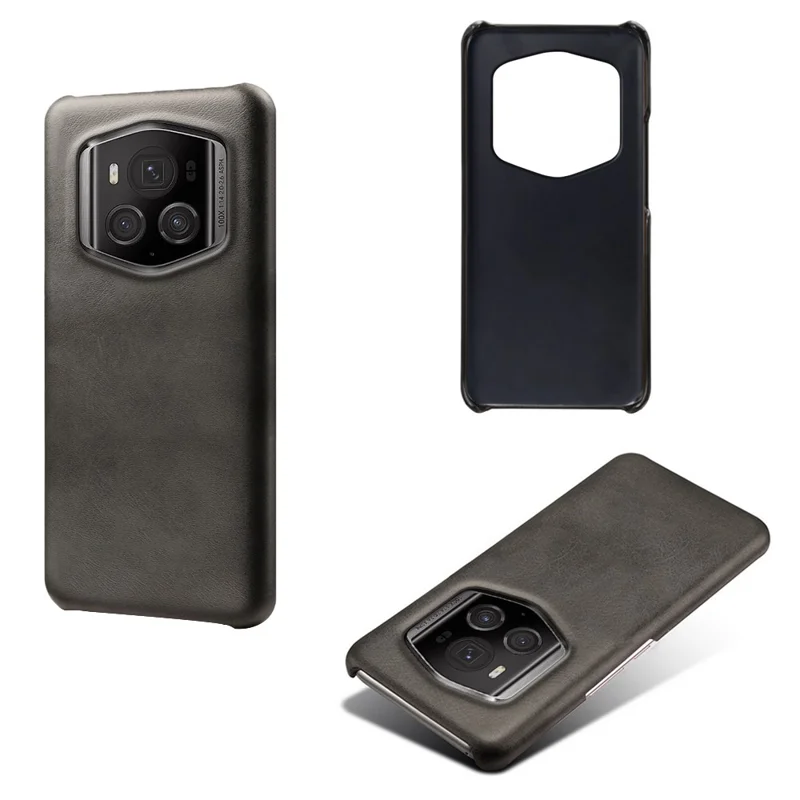 For Honor Magic6 RSR Porsche Design 5G Case PU Leather Coated PC Shockproof Protection Cover - Black