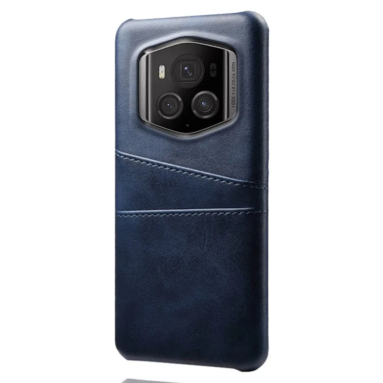 For Honor Magic6 RSR Porsche Design 5G-Hülle Dual Card Slots Leder+PC Handyhülle - Blau
