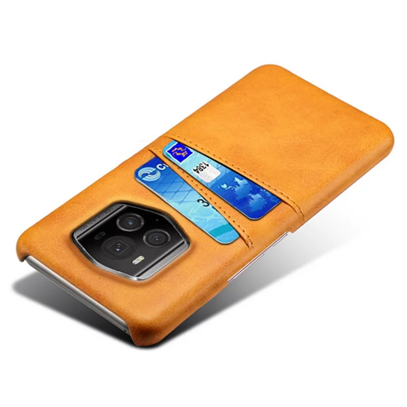 For Honor Magic6 RSR Porsche Design 5G Case Dual Card Slots Leather+PC Phone Cover - Orange