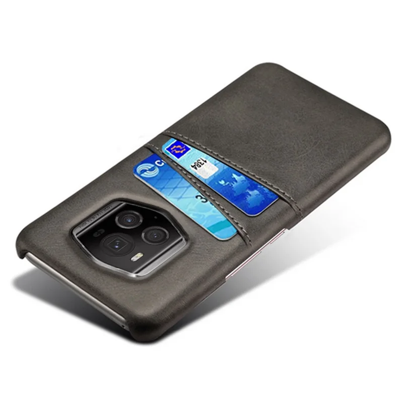 For Honor Magic6 RSR Porsche Design 5G Case Dual Card Slots Leather+PC Phone Cover - Black