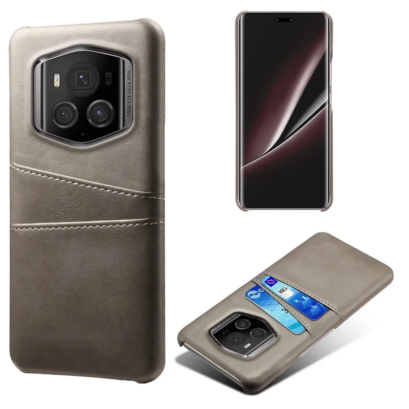 Magic6 RSR Capa de Telefone de Couro+PC com Slots para Dois Cartões, Design Porsche - Cinza 