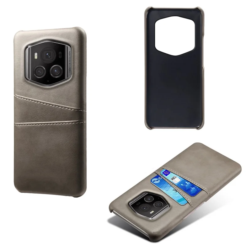 Magic6 RSR Capa de Telefone de Couro+PC com Slots para Dois Cartões, Design Porsche - Cinza 