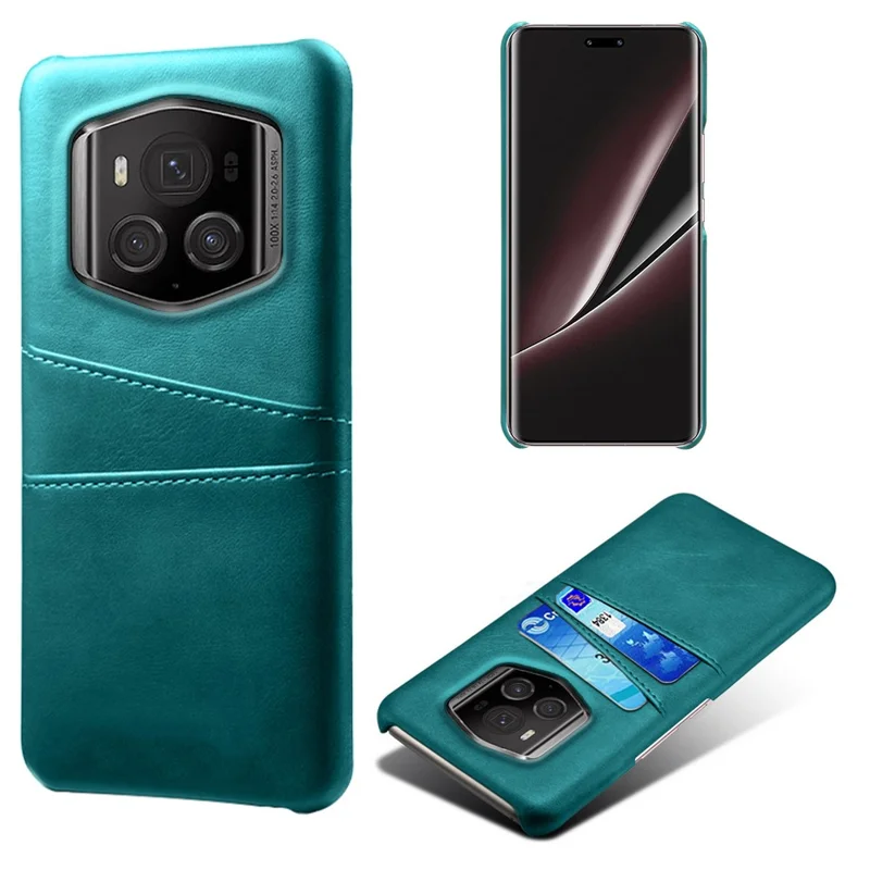 For Honor Magic6 RSR Porsche Design 5G Case Dual Card Slots Leather+PC Phone Cover - Green