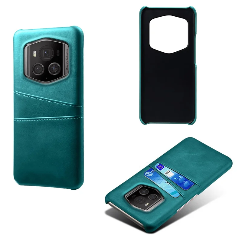 For Honor Magic6 RSR Porsche Design 5G Case Dual Card Slots Leather+PC Phone Cover - Green
