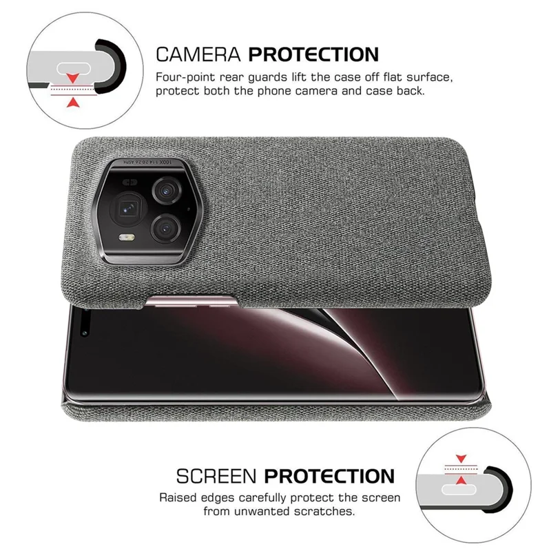 For Honor Magic6 RSR Porsche Design 5G Phone Cover Cloth+PC Drop-proof Back Case - Grey